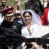 Meghan Markle et le prince Harry, duc et duchesse de Sussex, ont effectué une procession dans le landau Ascot après leur mariage en la chapelle St George à Windsor le 19 mai 2018, à la rencontre du public dans toute la ville de Windsor et le long du Long Walk.