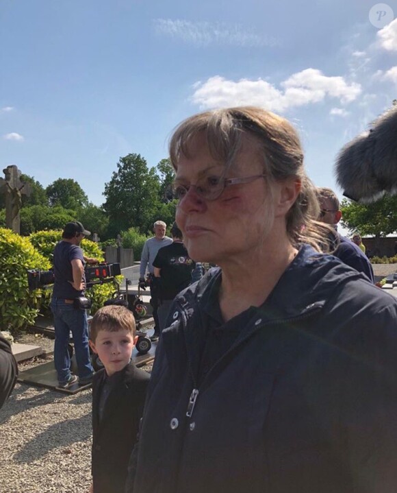 Muriel Robin est Jacqueline Sauvage sur le tournage du téléfilm réalisé par Yves Rénier. (mai 2018)