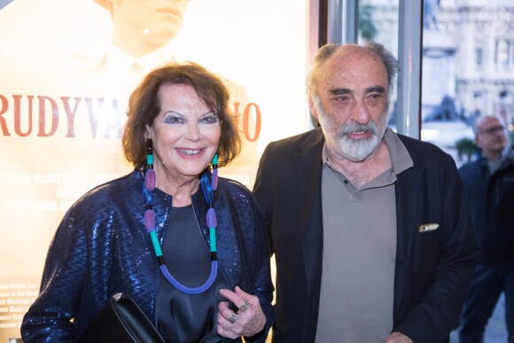 Claudia Cardinale, Alessandro Haber à la première de "Rudy Valentino" à Rome, le 23 mai 2018.