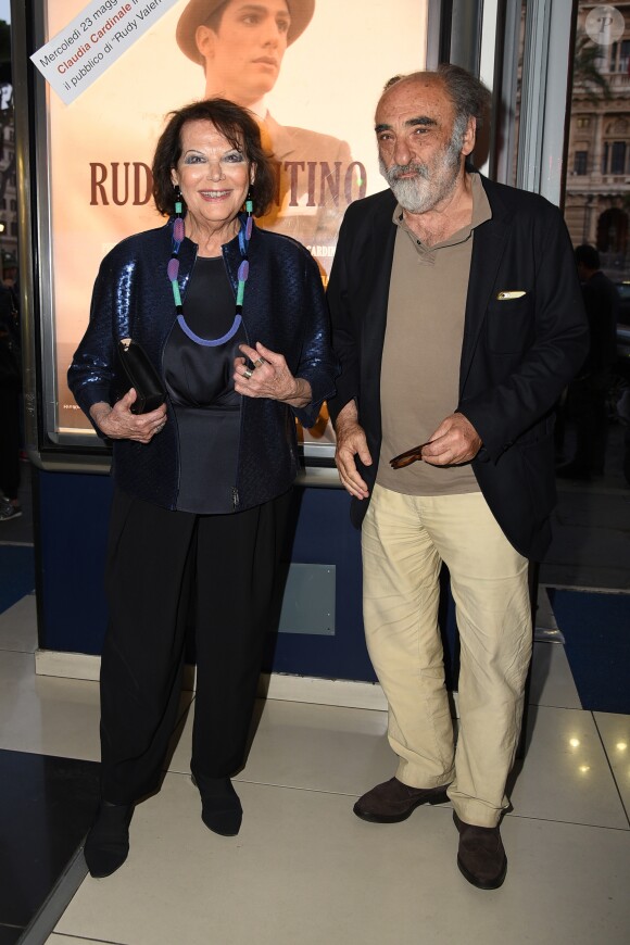 Claudia Cardinale, Alesandro Haber à la première de "Rudy Valentino" à Rome, le 23 mai 2018.