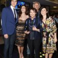 Pietro Masotti, Roaria Russo, Claudia Cardinale, Nico Cirasola, Rosa Palasciano à la première de "Rudy Valentino" à Rome, le 23 mai 2018.