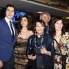 Pietro Masotti, Roaria Russo, Claudia Cardinale, Nico Cirasola, Rosa Palasciano à la première de "Rudy Valentino" à Rome, le 23 mai 2018.