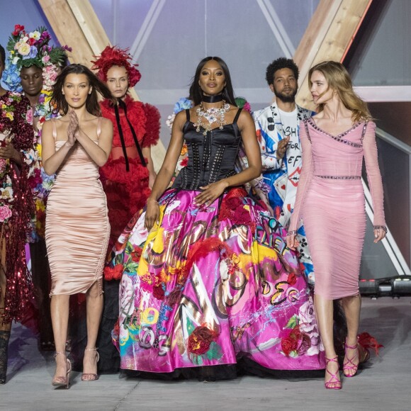 Bella Hadid, Natasha Poly, Naomi Campbell, Jussie Smollett et Natalia Vodianova lors du défilé de mode "Fashion For Relief" lors du 71ème Festival International du Film de Cannes, France, le 13 mai 2018 © Cyril Moreau/Bestimage