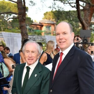 Le prince Albert II de Monaco et Sir Jackie Stewart lors de la soirée Amber Lounge UNITE Monaco 2018 au profit de la fondation de Jackie Stewart "Race Against Dementia" à l'hôtel Méridien Beach Plaza à Monte-Carlo, Monaco, le 25 mai 2018. © Bruno Bebert/Bestimage