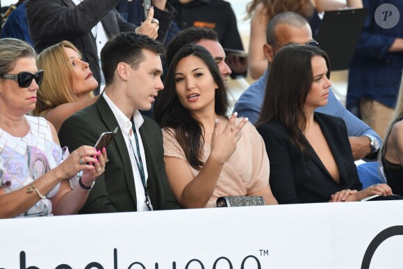 Louis Ducruet, sa fiancée Marie Chevallier et sa soeur Pauline Ducruet lors de la soirée Amber Lounge UNITE Monaco 2018 au profit de la fondation de Jackie Stewart "Race Against Dementia" à l'hôtel Méridien Beach Plaza à Monte-Carlo, Monaco, le 25 mai 2018. © Bruno Bebert/Bestimage