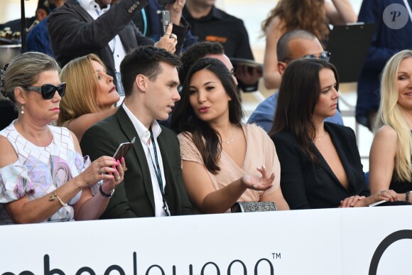 Louis Ducruet, sa fiancée Marie Chevallier et sa soeur Pauline Ducruet lors de la soirée Amber Lounge UNITE Monaco 2018 au profit de la fondation de Jackie Stewart "Race Against Dementia" à l'hôtel Méridien Beach Plaza à Monte-Carlo, Monaco, le 25 mai 2018. © Bruno Bebert/Bestimage