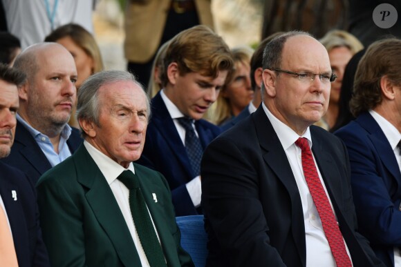 Le prince Albert II de Monaco et Sir Jackie Stewart lors de la soirée Amber Lounge UNITE Monaco 2018 au profit de la fondation de Jackie Stewart "Race Against Dementia" à l'hôtel Méridien Beach Plaza à Monte-Carlo, Monaco, le 25 mai 2018. © Bruno Bebert/Bestimage