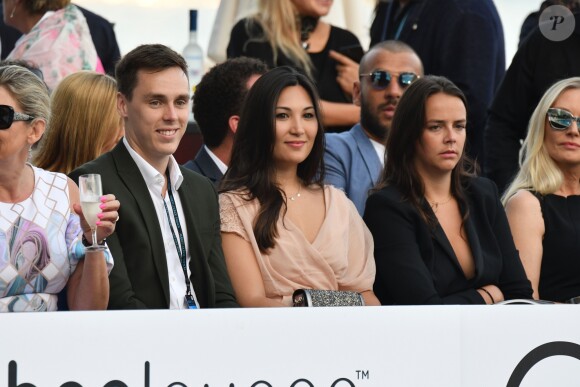 Louis Ducruet, sa fiancée Marie Chevallier et sa soeur Pauline Ducruet lors de la soirée Amber Lounge UNITE Monaco 2018 au profit de la fondation de Jackie Stewart "Race Against Dementia" à l'hôtel Méridien Beach Plaza à Monte-Carlo, Monaco, le 25 mai 2018. © Bruno Bebert/Bestimage