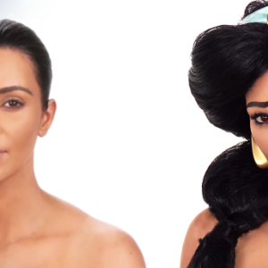 Kim Kardashian se déguise et se maquille en princesse Jasmine. Mai 2018.