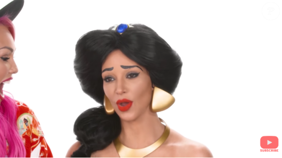 Kim Kardashian se déguise et se maquille en princesse Jasmine. Mai 2018.