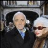 Charles Aznavour et Paulette Coquatrix à Paris en 2010
