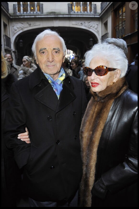 Charles Aznavour et Paulette Coquatrix à Paris en 2010