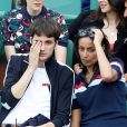 Leïla Kaddour et son compagnon Pierre Guénard (Radio Elvis) dans les tribunes des internationaux de Roland-Garros, à Paris, le 30 mai 2018. © Cyril Moreau - Dominique Jacovides/Bestimage