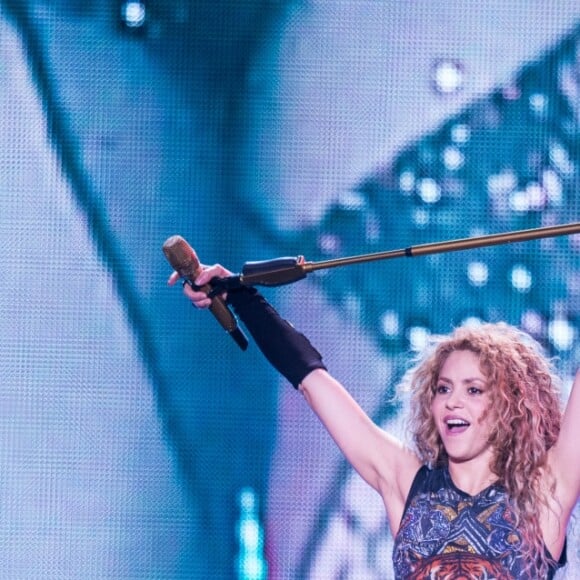 La chanteuse Shakira en concert à Hambourg, Allemagne, le 3 juin 2018.