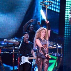 La chanteuse Shakira en concert à Hambourg, Allemagne, le 3 juin 2018.