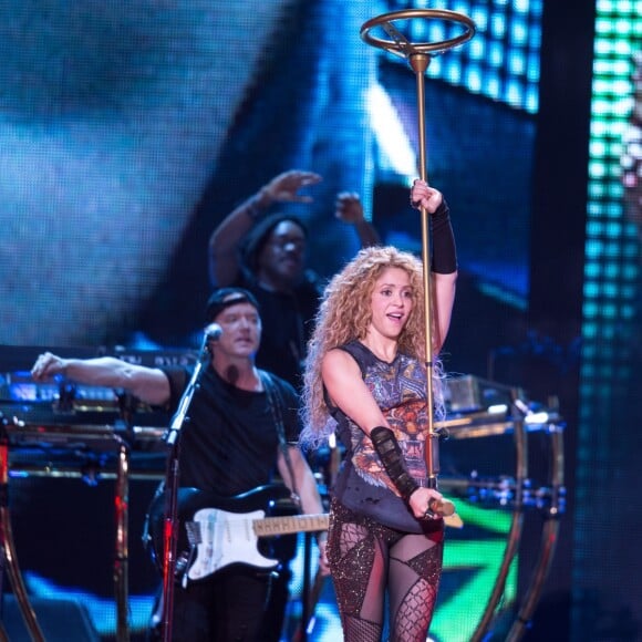 La chanteuse Shakira en concert à Hambourg, Allemagne, le 3 juin 2018.