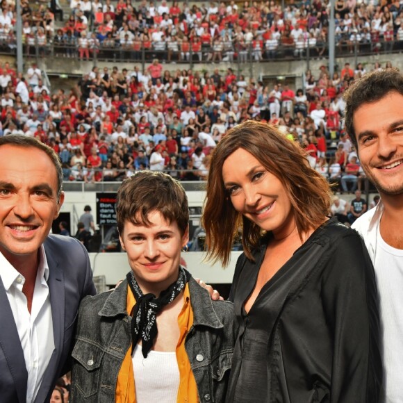 Exclusif - Nikos Aliagas, Christine & the Queens (Chris), Zazie et Amir Haddad - Enregistrement de l'émission "La chanson de l'année" dans les arènes de Nîmes, diffusée en direct sur TF1 le 8 juin © Bruno Bebert / Bestimage