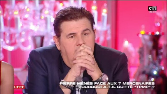 Pierre Ménès révèle les raisons de son départ de "Touche pas à mon poste" (C8) sur le plateau des "Terriens du dimanche" (C8) le 10 juin 2018.
