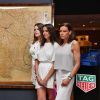 Camille Gottlieb, Pauline Ducruet et la princesse Stéphanie de Monaco - Présentation de la carte routière restaurée ayant appartenu au prince Albert 1er de Monaco et présentation du nouveau modèle de montre Tag Heuer Monaco Gulf édition spéciale 50e anniversaire, au musée de la collection des voitures anciennes du prince de Monaco le 12 juin 2018. © Bruno Bebert/Bestimage