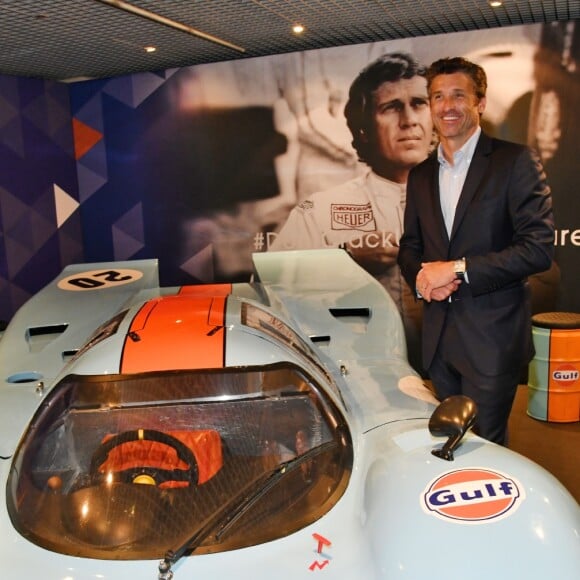 Patrick Dempsey - Présentation de la carte routière restaurée ayant appartenu au prince Albert 1er de Monaco et présentation du nouveau modèle de montre Tag Heuer Monaco Gulf édition spéciale 50e anniversaire, au musée de la collection des voitures anciennes du prince de Monaco le 12 juin 2018. © Bruno Bebert/Bestimage