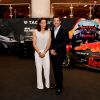 La princesse Stéphanie de Monaco et Patrick Dempsey - Présentation de la carte routière restaurée ayant appartenu au prince Albert 1er de Monaco et présentation du nouveau modèle de montre Tag Heuer Monaco Gulf édition spéciale 50e anniversaire, au musée de la collection des voitures anciennes du prince de Monaco le 12 juin 2018. © Bruno Bebert/Bestimage