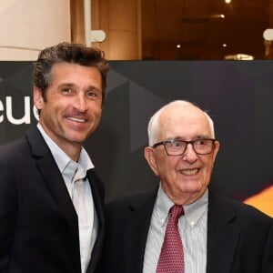 Patrick Dempsey et Jack Heuer - Présentation de la carte routière restaurée ayant appartenu au prince Albert 1er de Monaco et présentation du nouveau modèle de montre Tag Heuer Monaco Gulf édition spéciale 50e anniversaire, au musée de la collection des voitures anciennes du prince de Monaco le 12 juin 2018. © Bruno Bebert/Bestimage