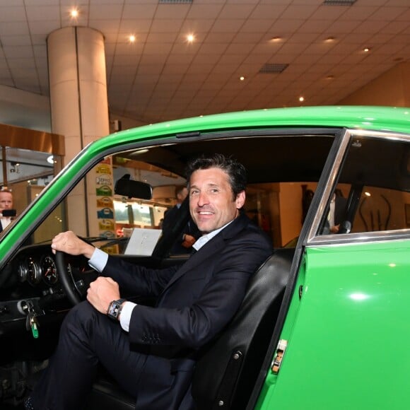 Patrick Dempsey - Présentation de la carte routière restaurée ayant appartenu au prince Albert 1er de Monaco et présentation du nouveau modèle de montre Tag Heuer Monaco Gulf édition spéciale 50e anniversaire, au musée de la collection des voitures anciennes du prince de Monaco le 12 juin 2018. © Bruno Bebert/Bestimage