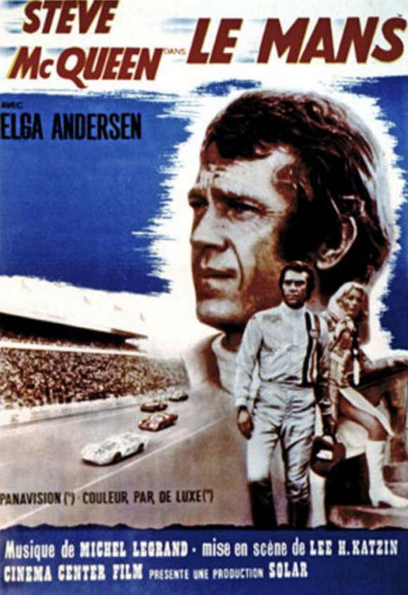 Steve McQueen, héros du film "Le Mans" en 1971.