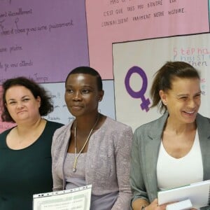 Exclusif - Caroline Obodji, la princesse Stéphanie de Monaco et Marcelline Assere durant la remise de diplômes de participation à un programme de renforcement des capacités de sages femmes à Monaco dans les locaux de Fight Aids Monaco le 13 juin 2018. © Cyril Dodergny / Nice Matin / Bestimage