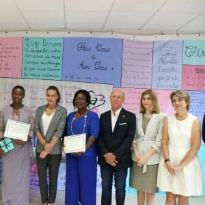 Exclusif - Caroline Obodji, la princesse Stéphanie de Monaco et Marcelline Assere durant la remise de diplômes de participation à un programme de renforcement des capacités de sages femmes à Monaco dans les locaux de Fight Aids Monaco le 13 juin 2018. © Cyril Dodergny / Nice Matin / Bestimage