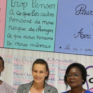 Exclusif - Caroline Obodji, la princesse Stéphanie de Monaco et Marcelline Assere durant la remise de diplômes de participation à un programme de renforcement des capacités de sages femmes à Monaco dans les locaux de Fight Aids Monaco le 13 juin 2018. © Cyril Dodergny / Nice Matin / Bestimage