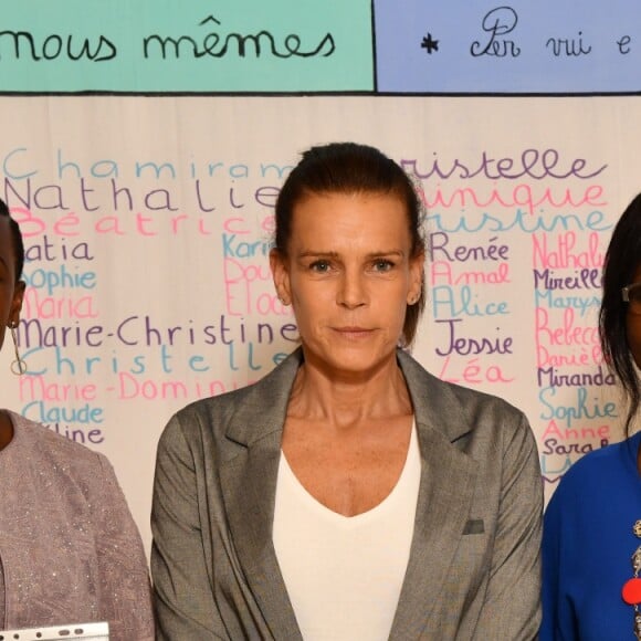 Exclusif - Caroline Obodji, la princesse Stéphanie de Monaco et Marcelline Assere durant la remise de diplômes de participation à un programme de renforcement des capacités de sages femmes à Monaco dans les locaux de Fight Aids Monaco le 13 juin 2018 © Bruno Bebert / Pool Restreint Monaco / Bestimage