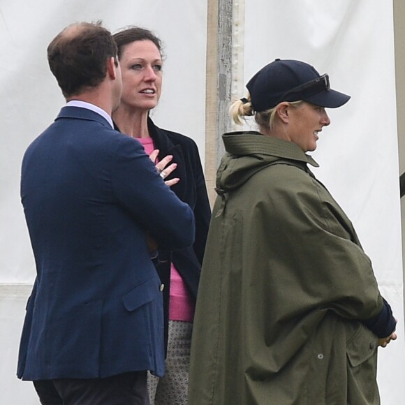 Zara Tindall (Phillips), alors enceinte de huit mois de sa fille Lena, lors du Jerudong Trophy, tournoi de polo caritatif que disputait le prince William, le 25 mai 2018 à Cirencester Park dans le Gloucestershire en Angleterre.