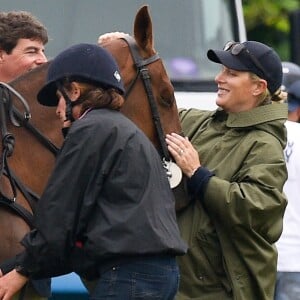 Zara Tindall (Phillips), alors enceinte de huit mois de sa fille Lena, lors du Jerudong Trophy, tournoi de polo caritatif que disputait le prince William, le 25 mai 2018 à Cirencester Park dans le Gloucestershire en Angleterre.