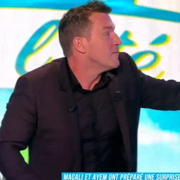 Benjamin Castaldi surpris par l'arrivée d'Ayem Nour sur le plateau de "La télé même l'été", 29 juin 2018, C8