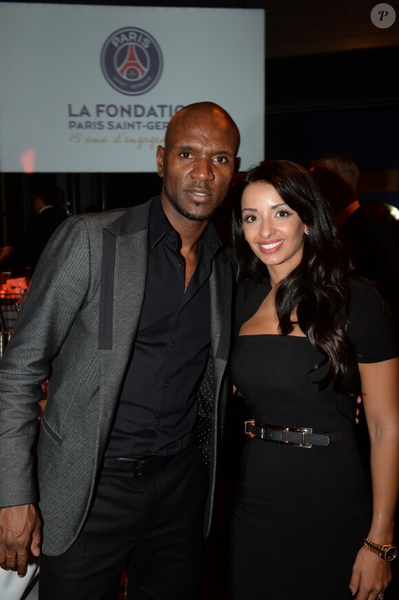 Exclusif - Eric Abidal et sa femme Hayet - Soirée de gala de la Fondation Paris Saint-Germain qui fête ses 15 ans au Pavillon Gabriel à Paris le 27 janvier 2015.