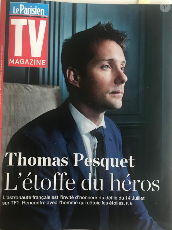 Thomas Pesquet en couverture du "TV Magazine", en kiosques le 6 juillet 2018.