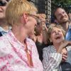 Semi-exclusif - Bruxelles rend hommage à Annie Cordy, acclamée comme une rock star, par les bruxellois. Un hommage pour ses 90 ans, une fresque à son effigie et l'inauguration d'un parc à son nom, dans la commune de Laeken où la chanteuse et comédienne a grandi. Annie Cordy a notamment retrouvé 3 copines de classe. Belgique, Bruxelles, 8 juillet 2018. ALAIN ROLLAND/ IMAGEBUZZ/ BESTIMAGE