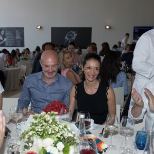 Exclusif - Le chef Frédéric Vardon a fait un dessert spécial pour célébrer l'anniversaire de mariage de Franck Leboeuf et sa femme Chrislaure qui se sont unis en juillet 2013. Longines Paris Eiffel Jumping au Champ de Mars à Paris le 6 juillet 2018. © Borde / Veeren / Bestimage