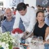 Exclusif - Le chef Frédéric Vardon a fait un dessert spécial pour célébrer l'anniversaire de mariage de Franck Leboeuf et sa femme Chrislaure qui se sont unis en juillet 2013. Longines Paris Eiffel Jumping au Champ de Mars à Paris le 6 juillet 2018. © Borde / Veeren / Bestimage