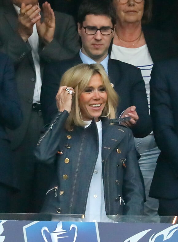 Brigitte Macron - Célébrités lors de la finale de la Coupe de France opposant le club de Vendée les Herbiers Football (VHF) au Club du Paris Saint-Germain au Stade de France à Saint-Denis, Seine Saint-Denis, France, le 9 mai 2018. Le PSG a gagné 2-0.