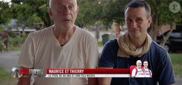Maurice et Thierry dans l'épisode 1 de "Pékin Express : La Course infernale" sur M6.