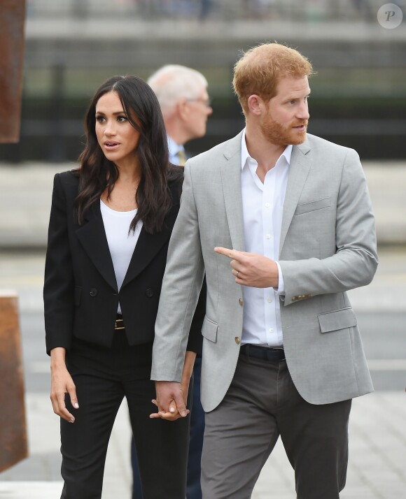 Le prince Harry, duc de Sussex et sa femme Meghan Markle, duchesse de Sussex arrivent au musée de l'émigration EPIC à Dublin le 11 juillet 2018