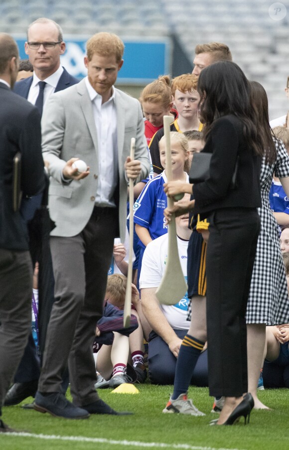 Le prince Harry, duc de Sussex et sa femme Meghan Markle, duchesse de Sussex assistent aux jeux gaélique à Croke Park à Dublin le 11 juillet 2018