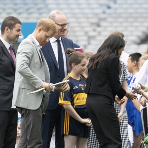 Le prince Harry, duc de Sussex et sa femme Meghan Markle, duchesse de Sussex assistent aux jeux gaélique à Croke Park à Dublin le 11 juillet 2018