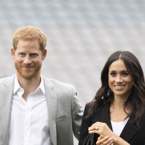 Le prince Harry, duc de Sussex et sa femme Meghan Markle, duchesse de Sussex assistent aux jeux gaélique à Croke Park à Dublin le 11 juillet 2018