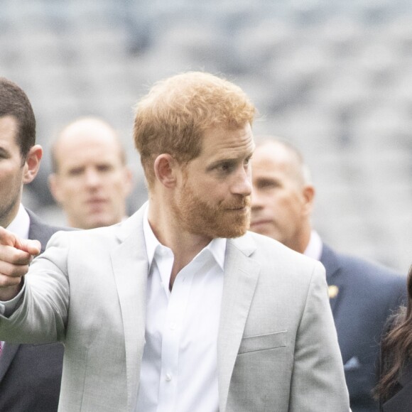 Le prince Harry, duc de Sussex et sa femme Meghan Markle, duchesse de Sussex assistent aux jeux gaélique à Croke Park à Dublin le 11 juillet 2018