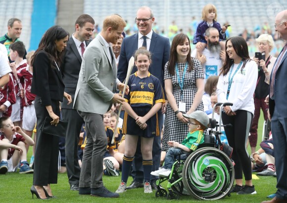 Le prince Harry, duc de Sussex et sa femme Meghan Markle, duchesse de Sussex assistent aux jeux gaélique à Croke Park à Dublin le 11 juillet 2018