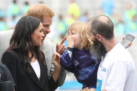 Le prince Harry, duc de Sussex et sa femme Meghan Markle, duchesse de Sussex assistent aux jeux gaélique à Croke Park à Dublin le 11 juillet 2018