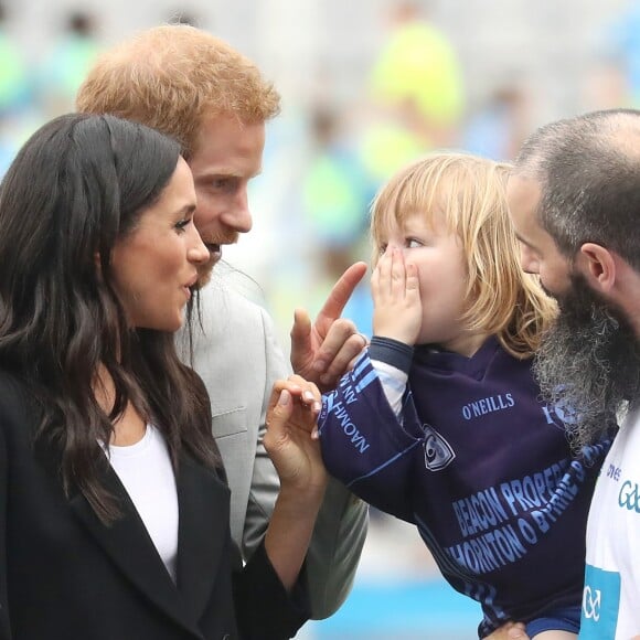 Le prince Harry, duc de Sussex et sa femme Meghan Markle, duchesse de Sussex assistent aux jeux gaélique à Croke Park à Dublin le 11 juillet 2018